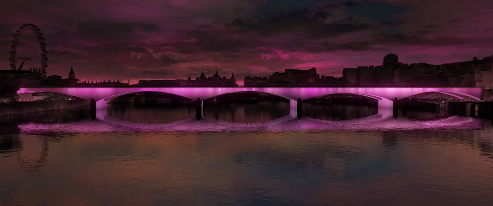 lighting installation illuminated river banner