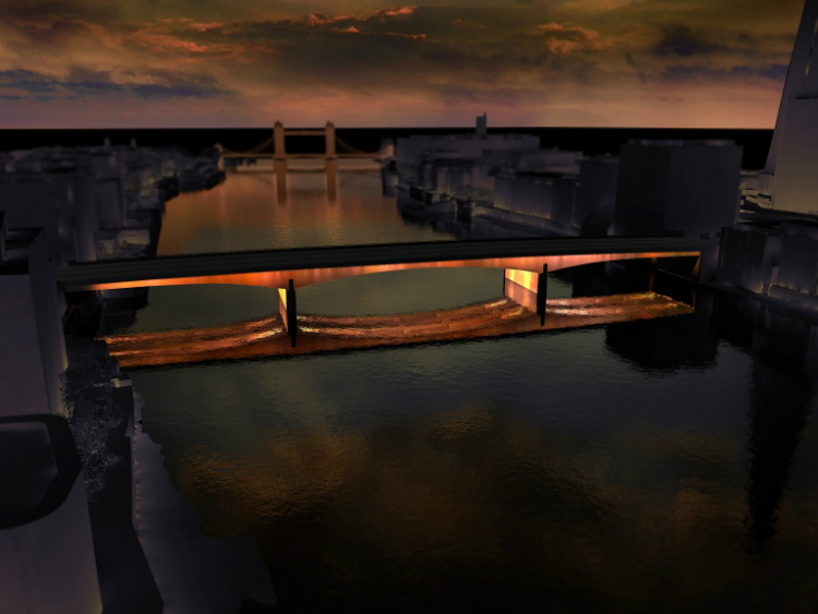 lighting installation illuminated river image