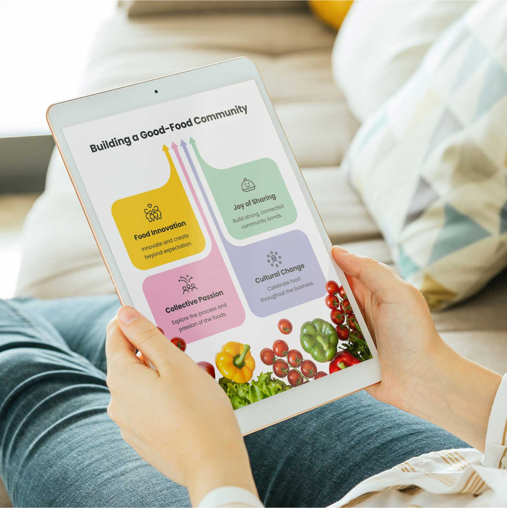 person viewing content on ipad